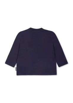 Moschino Kids T-shirt Blu Maniche Lunghe per Neonati
