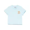 Moschino Kids T-shirt Celeste con Ricamo Toy per Neonati