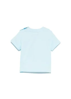 Moschino Kids T-shirt Celeste con Ricamo Toy per Neonati