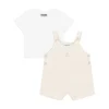 Moschino Kids T-shirt con Salopette Pann/Beige per Neonati