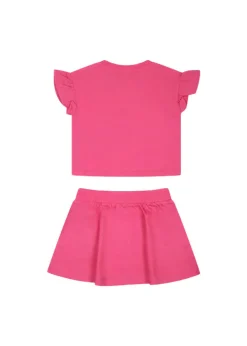Moschino Kids T-shirt con Stampa con Gonna Fucsia per Neonate