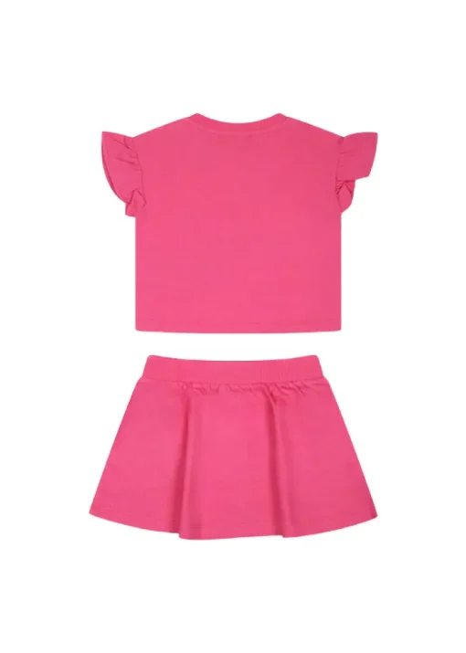 Moschino Kids T-shirt con Stampa con Gonna Fucsia per Neonate