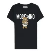 Moschino Kids T-shirt Nera con Stampa Teddy