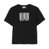 Moschino Kids T-shirt Nera con Stampa Codice a Barra per Bambini