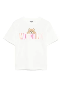 Moschino Kids T-shirt Panna con Stampa Colorful per Bambine