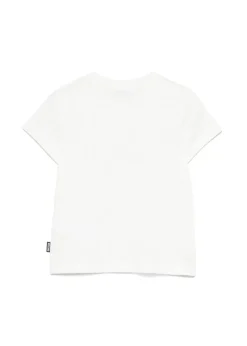Moschino Kids T-Shirt Panna con Ricamo Teddy per Bambini