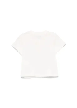 Moschino Kids T-shirt Panna con Ricamo Teddy per Neonati