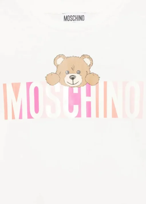 Moschino Kids T-shirt Panna con Stampa Colorful per Bambine