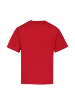 Moschino Kids T-Shirt Rosso con Teddy Bear per Bambini