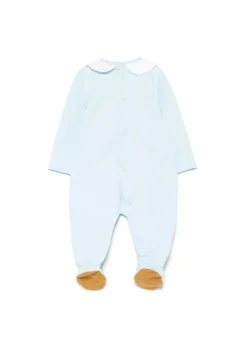 Moschino Kids Tutina Celeste con Cappello per Neonati