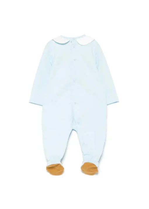 Moschino Kids Tutina Celeste con Cappello per Neonati