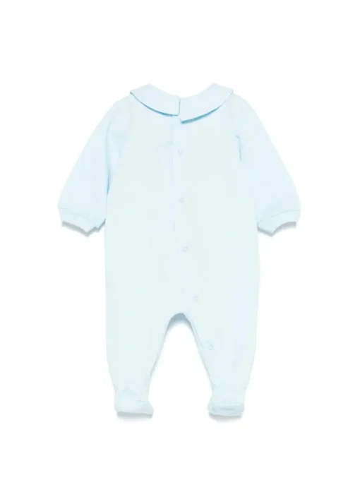 Moschino Kids Tutina Celeste con Stampa Toy per Neonati