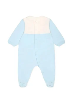 Moschino Kids Tutina Celeste con Stampa per Neonati