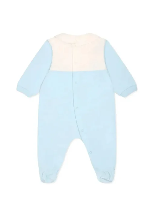 Moschino Kids Tutina Celeste con Stampa per Neonati