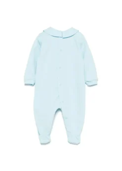 Moschino Kids Tutina Celeste con Logo Teddy Bear per Neonati