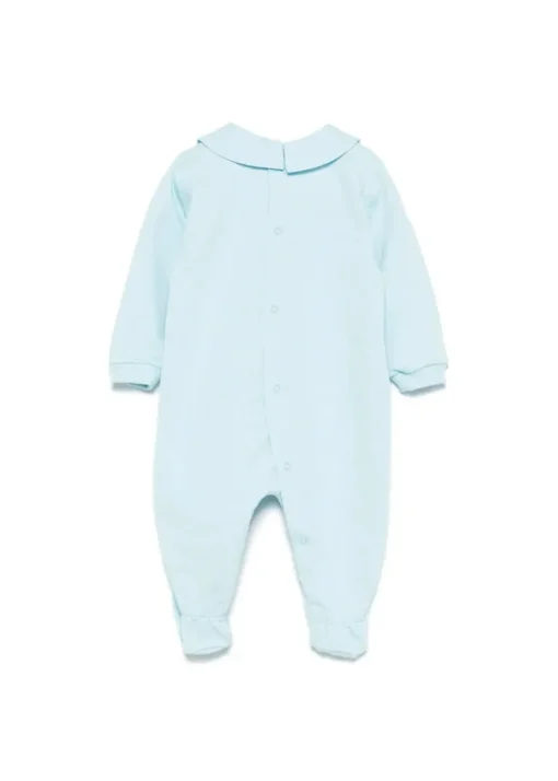 Moschino Kids Tutina Celeste con Logo Teddy Bear per Neonati