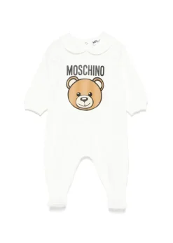 Moschino Kids Tutina Panna con Logo Teddy Bear per Neonati