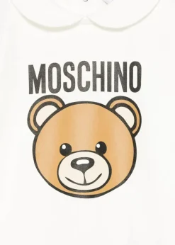 Moschino Kids Tutina Panna con Logo Teddy Bear per Neonati