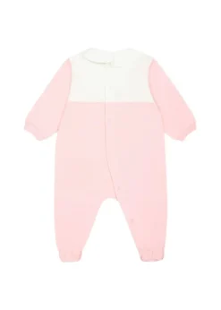 Moschino Kids Tutina Rosa con Stampa per Neonate
