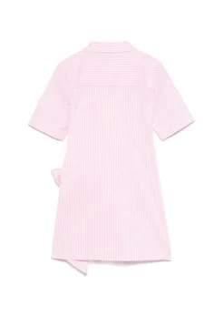 MSGM Kids Abito Rosa a Righe per Bambine