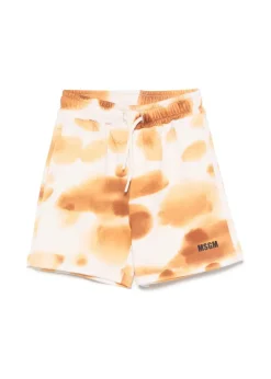 MSGM Kids Bermuda Crema con Stampa per Bambini