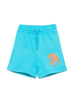 MSGM Kids Bermuda Turchese con Logo per Bambini