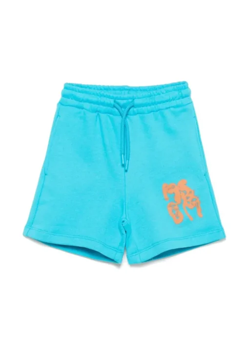 MSGM Kids Bermuda Turchese con Logo per Bambini