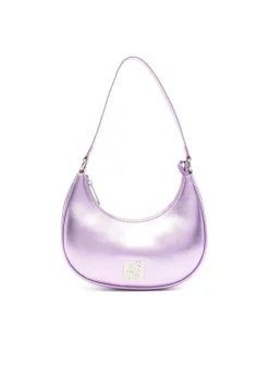MSGM Kids Borsa a Spalla Rosa Effetto Metallizzato per Bambine