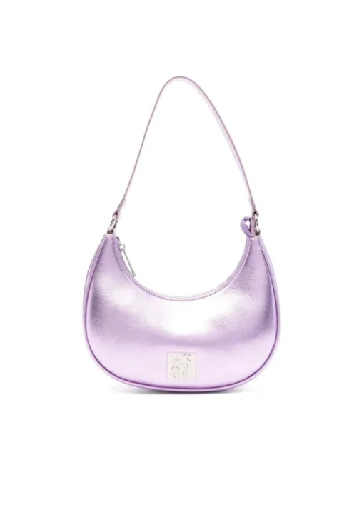 MSGM Kids Borsa a Spalla Rosa Effetto Metallizzato per Bambine