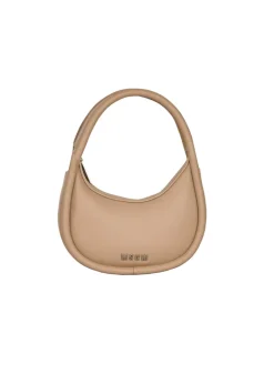 MSGM Kids Borsa a Spalla Beige con Tracolla e Logo per Bambine