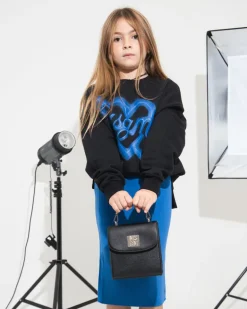 MSGM Kids Borsa a Tracolla Nera per Bambine