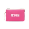 Msgm Kids Borsa Clutch Fuxia con Stampa Logo