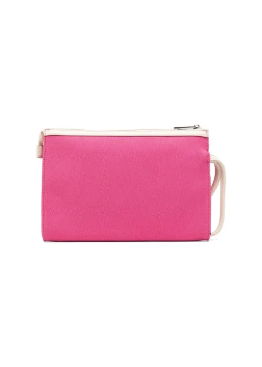 Msgm Kids Borsa Clutch Fuxia con Stampa Logo