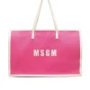 MSGM Kids Borsa Fucsia Tote Grande con Stampa