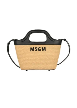MSGM Kids Borsa Natural con Logo per Bambine