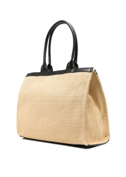 MSGM Kids Borsa Natural Tote con Logo per Bambine