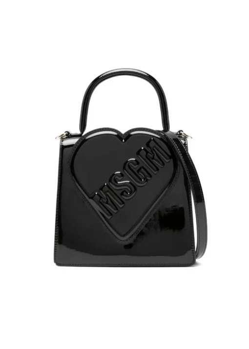 MSGM Kids Borsa Nera con Logo Groffato per Bambine