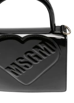 MSGM Kids Borsa Nera con Logo Groffato per Bambine