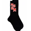 MSGM Kids Calzini Neri con Intarso Logo