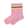 MSGM Kids Calzini Rosa con Logo per Bambine