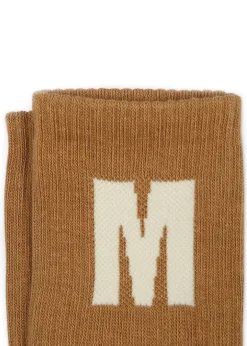 MSGM Kids Calzino con Ricamo Biscotto