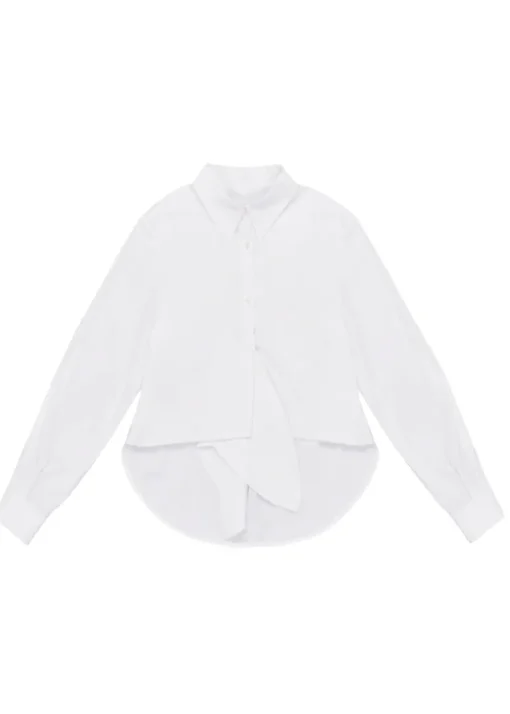 MSGM Kids Camicia Bianca con Fiocco per Bambine