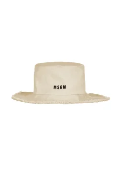 MSGM Kids Cappello Bucket Crema per Bambine