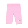 MSGM Kids Ciclista Rosa con Ricamo Logo per Bambine