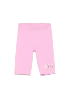 MSGM Kids Ciclista Rosa con Ricamo Logo per Bambine