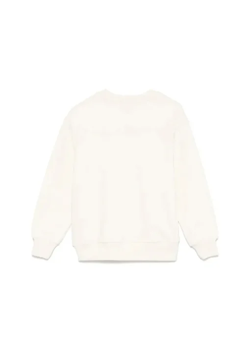 MSGM Kids Felpa Crema con Stampa per Bambini