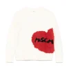 MSGM Kids Maglione Crema con Ricamo Cuore per Bambine