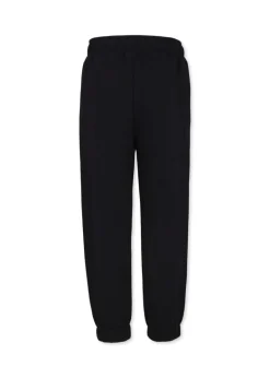 MSGM Kids Pantaloni Joggers Neri/Rosa con Logo per Bambine