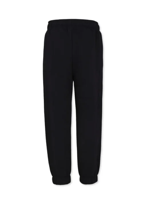 MSGM Kids Pantaloni Joggers Neri/Rosa con Logo per Bambine