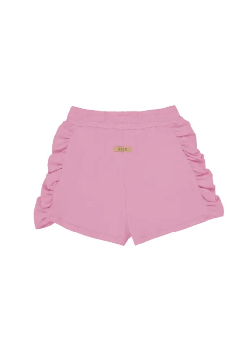 MSGM Kids Shorts Rosa con Ruches per Bambine